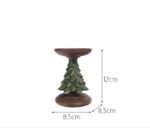 Resin Wooden Christmas Tree Candle Holder Base Figurine Christmas Decorations Candlestick Craft Home Living Room Decor - Image 3