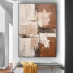 Large Abstract Handmade Painting Brown Textured Wall Art Minimalist Wabi-sabi Modern Home Living Room Decor - Image 10