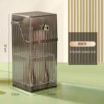 Makeup Brush Holder Organizer With Lid, Cosmetic Organiser, Desktop Cosmetic Brush Storage Rack, Dustproof Cosmetic Organiser Storage Box 3 Colors - Image 5