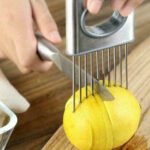 Onion Holder Slicer Vegetable Tools Tomato Cutter Stainless Steel Kitchen Gadget - Image 3