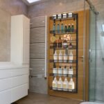 Black-White Options -- 1Pc Over The Door Pantry Organizer 6-Tier Pantry Door Organizer Carbon Steel 110LBS Loading Easy Install Behind Door Storage For Closet Kitchen Bathroom 50.19H 17.12W 5.51in D - Image 6