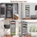 Black-White Options -- 1Pc Over The Door Pantry Organizer 6-Tier Pantry Door Organizer Carbon Steel 110LBS Loading Easy Install Behind Door Storage For Closet Kitchen Bathroom 50.19H 17.12W 5.51in D - Image 4