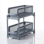 2 Tier Sliding Cabinet Basket Organizer Drawer Mesh Storage Organizer