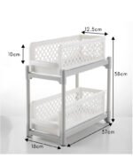 2 Tier Sliding Cabinet Basket Organizer Drawer Mesh Storage Organizer - Image 4