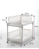 2 Tier Sliding Cabinet Basket Organizer Drawer Mesh Storage Organizer - Image 3