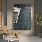 Large Abstract Handmade Painting Retro Green Texture Abstract Wall Art  Wabi-sabi Modern Home Living Room Decor - Image 7