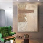 Large Abstract Handmade Painting Brown Texture Medieval Style Abstract Wall Art  Wabi-sabi Modern Home Living Room Decor - Image 3