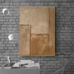 Large Abstract Handmade Painting Brown Texture Medieval Style Abstract Wall Art  Wabi-sabi Modern Home Living Room Decor - Image 6