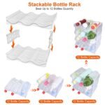 1Pc 4 Tier Bottle Storage Holder 12 Bottles Transparent Stackable Bottle Organizer Standing Drink Holder Shelf For Kitchen Fridge Cabinet Pantry - Image 6