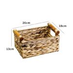 Rattan Storage Basket Organizer Storage Box Straw - Image 3