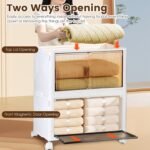 4Pc Foldable Storage Bins With Lid Front Magnetic Door Collapsible Stackable Closet Organizer Containers With 4Pcs 360 Degree Rotatable Wheels - Image 7