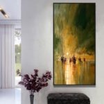 Vintage Pirate Ship In The Sea Canvas Painting Black Sailing Ship Hand Painted Oil Painting Home Decor Living Room Wall Art Decor - Image 9