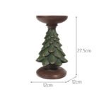 Resin Wooden Christmas Tree Candle Holder Base Figurine Christmas Decorations Candlestick Craft Home Living Room Decor - Image 5