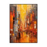 Modern Cityscape Hand Painted Minimal Art Acrylic Textured Abstract Painting Large Wall Art Pictures For Living Room Home Decor Bedroom - Image 6