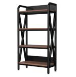 56.30'' Bakers Rack 4-Level Storage Shelves Metal And Wooden Kitchen Shelves, Kitchen Organizers And Storage, For Garage, Pantry, Bathroom, Closet ,33.50'' Length - Image 2