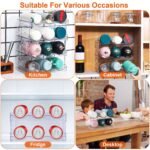 1Pc 4 Tier Bottle Storage Holder 12 Bottles Transparent Stackable Bottle Organizer Standing Drink Holder Shelf For Kitchen Fridge Cabinet Pantry - Image 7