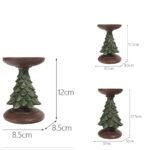Resin Wooden Christmas Tree Candle Holder Base Figurine Christmas Decorations Candlestick Craft Home Living Room Decor - Image 6