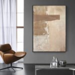 Large Abstract Handmade Painting Brown Texture Medieval Style Abstract Wall Art  Wabi-sabi Modern Home Living Room Decor - Image 2