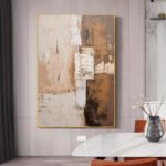 Large Abstract Handmade Painting Brown Textured Wall Art Minimalist Wabi-sabi Modern Home Living Room Decor - Image 7