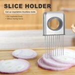 Onion Holder Slicer Vegetable Tools Tomato Cutter Stainless Steel Kitchen Gadget - Image 2