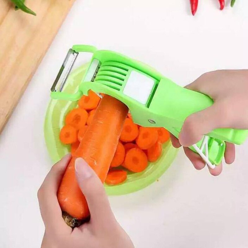 d6173252-ce0f-4ab4-b43d-79837799d1c4.jpg Kitchen Gadgets Vegetable Salad Fruit Slicer Cucumber Ham Banana Splitter Peeler - Image 1