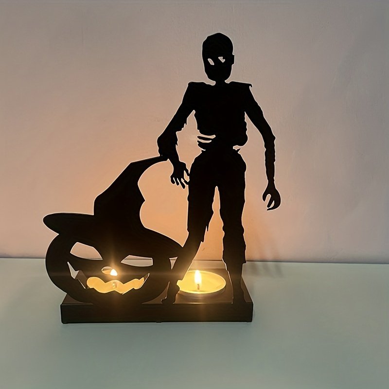 d8ef3e28-04b5-41bb-85e7-8b2032bd7ca1.jpg Skeleton Candle Holder Metal Iron Crafts Home Decor Candle Holders Candle Stick Holder Home Decoration - Image 1
