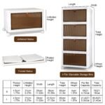 4Pc Foldable Storage Bins With Lid Front Magnetic Door Collapsible Stackable Closet Organizer Containers With 4Pcs 360 Degree Rotatable Wheels - Image 2