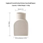 Plain Flower Art Relief Ceramic Vase - Image 6