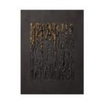 Large Black Abstract Handmade Painting Gold Textured Wall Art Minimalist Wabi-sabi Modern Home Living Room Decor - Image 5